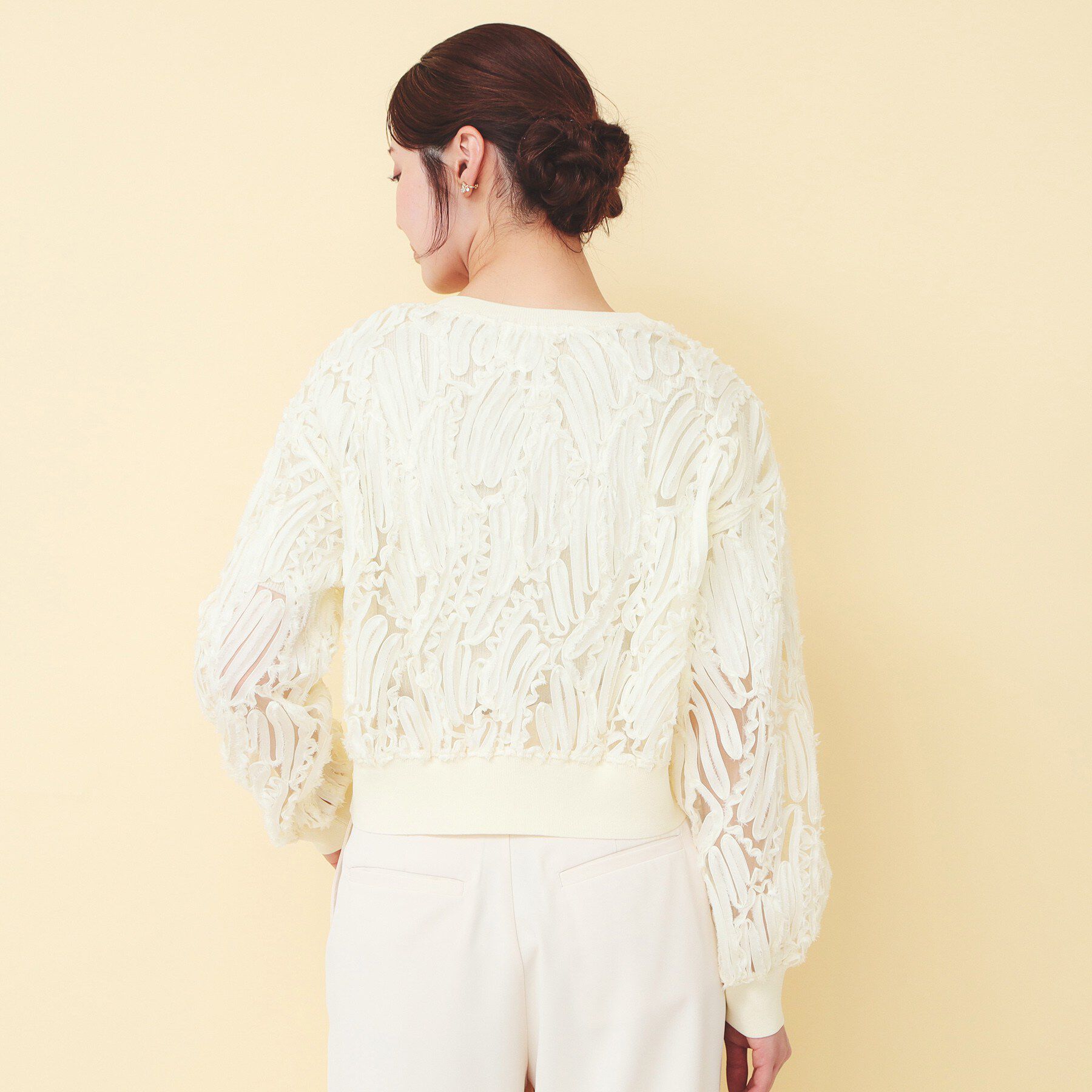 index「シアー幾何刺繍カーディガン【洗濯機OK】」|カーディガン|