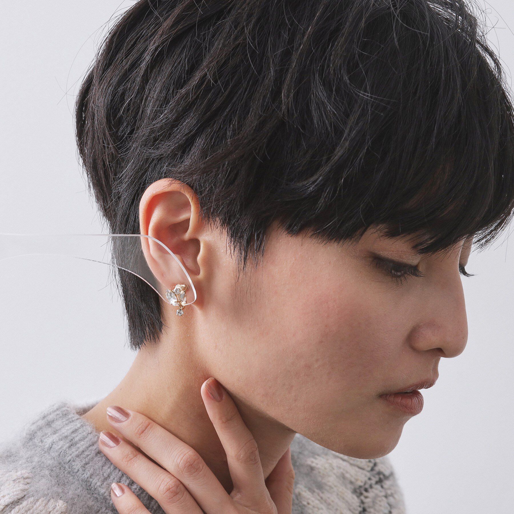 OPAQUE.CLIP「華奢ビジューイヤリング」|イヤリング|