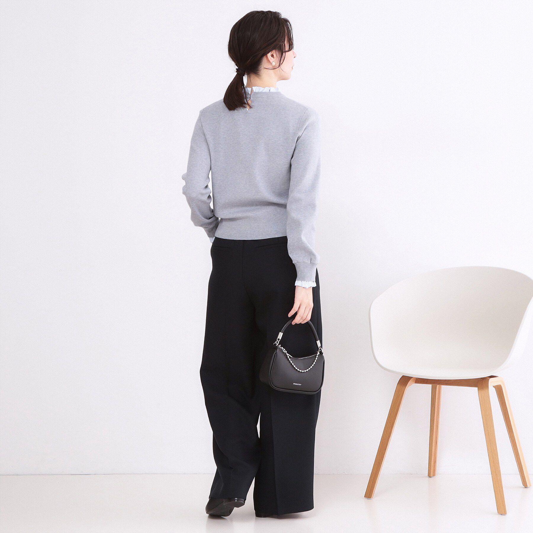 OPAQUE.CLIP「襟フリルドッキングニット【洗濯機OK】」|ニット・セーター|