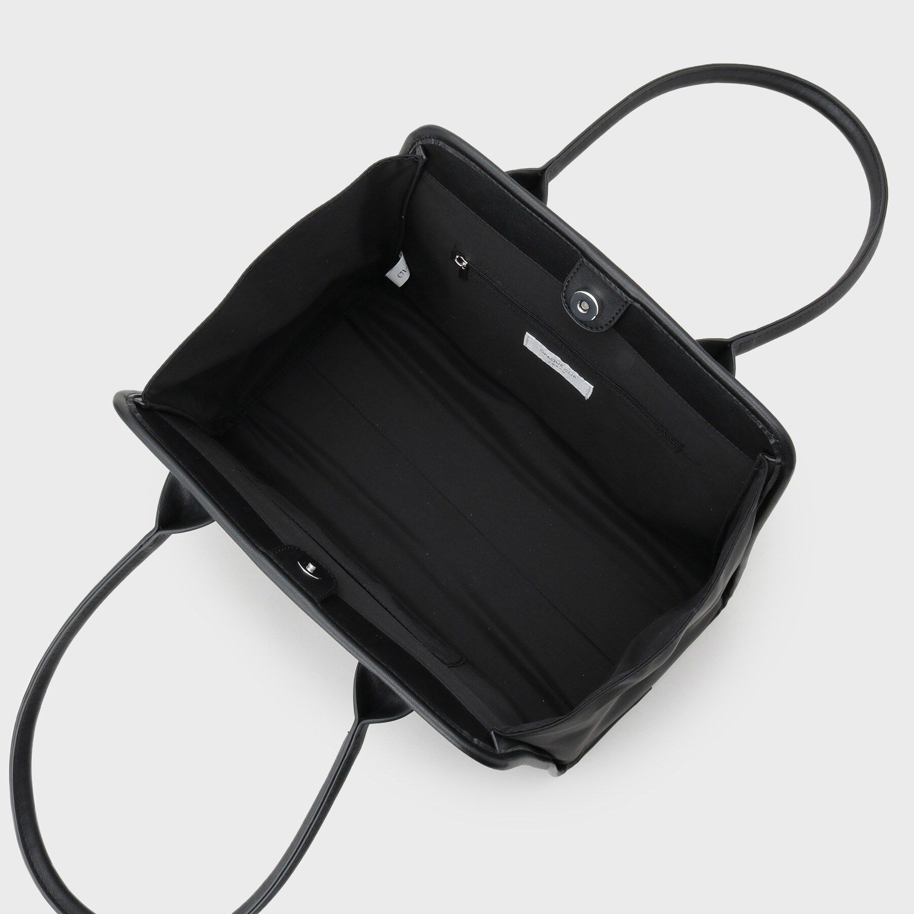 OPAQUE.CLIP「合皮パイピングワイドトート」|トートバッグ|