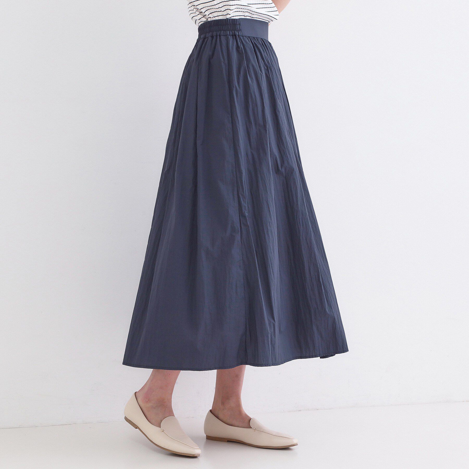 OPAQUE.CLIP「シアーヴィンテージイージーフレアスカート【洗濯機OK】」|スカート|