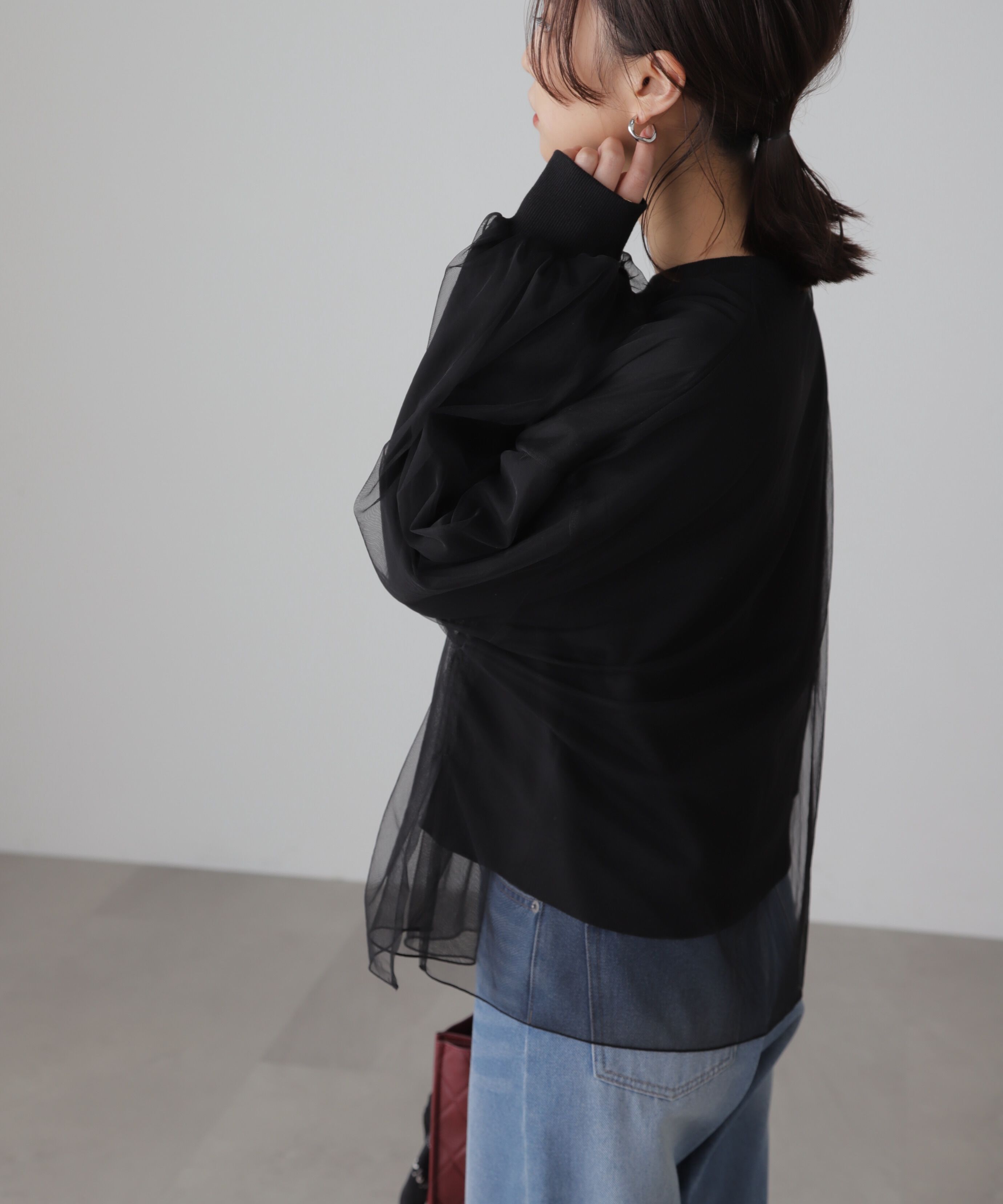  「チュールレイヤードスウェット」|Tシャツ・カットソー|