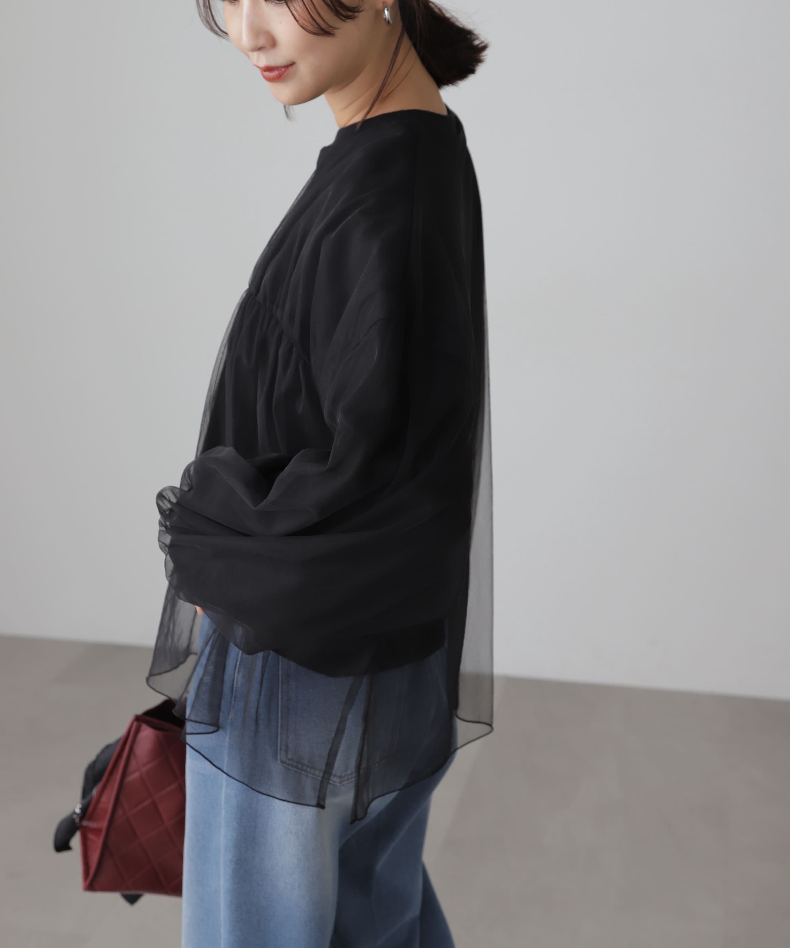  「チュールレイヤードスウェット」|Tシャツ・カットソー|