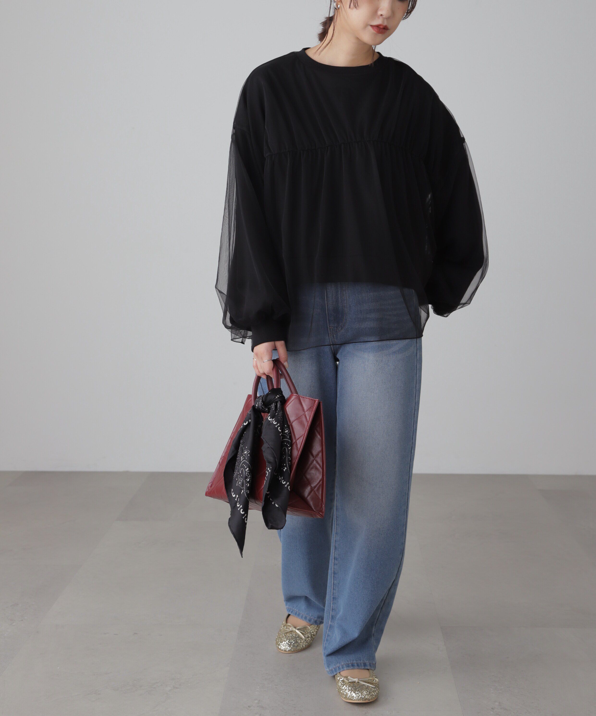  「チュールレイヤードスウェット」|Tシャツ・カットソー|