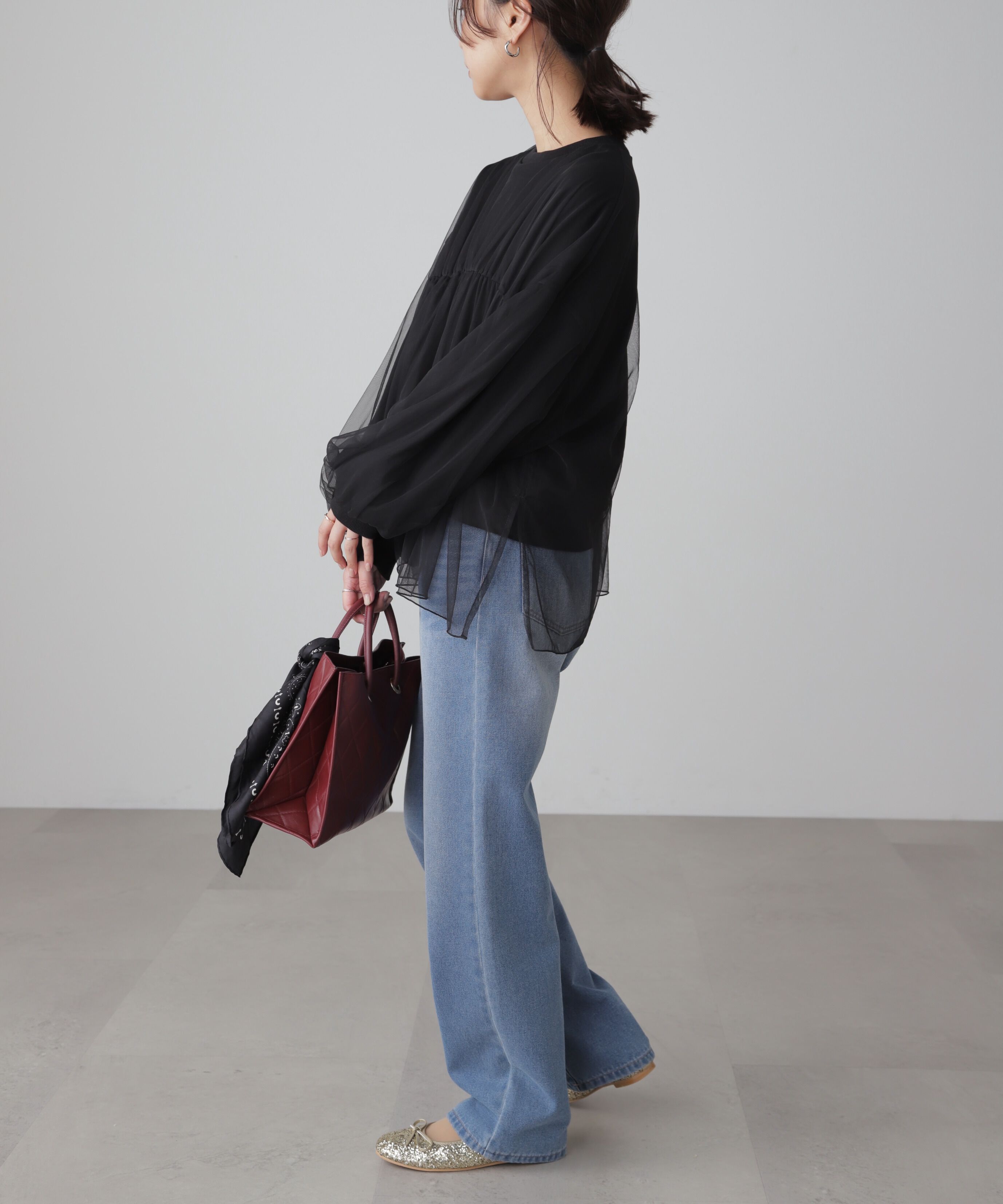  「チュールレイヤードスウェット」|Tシャツ・カットソー|