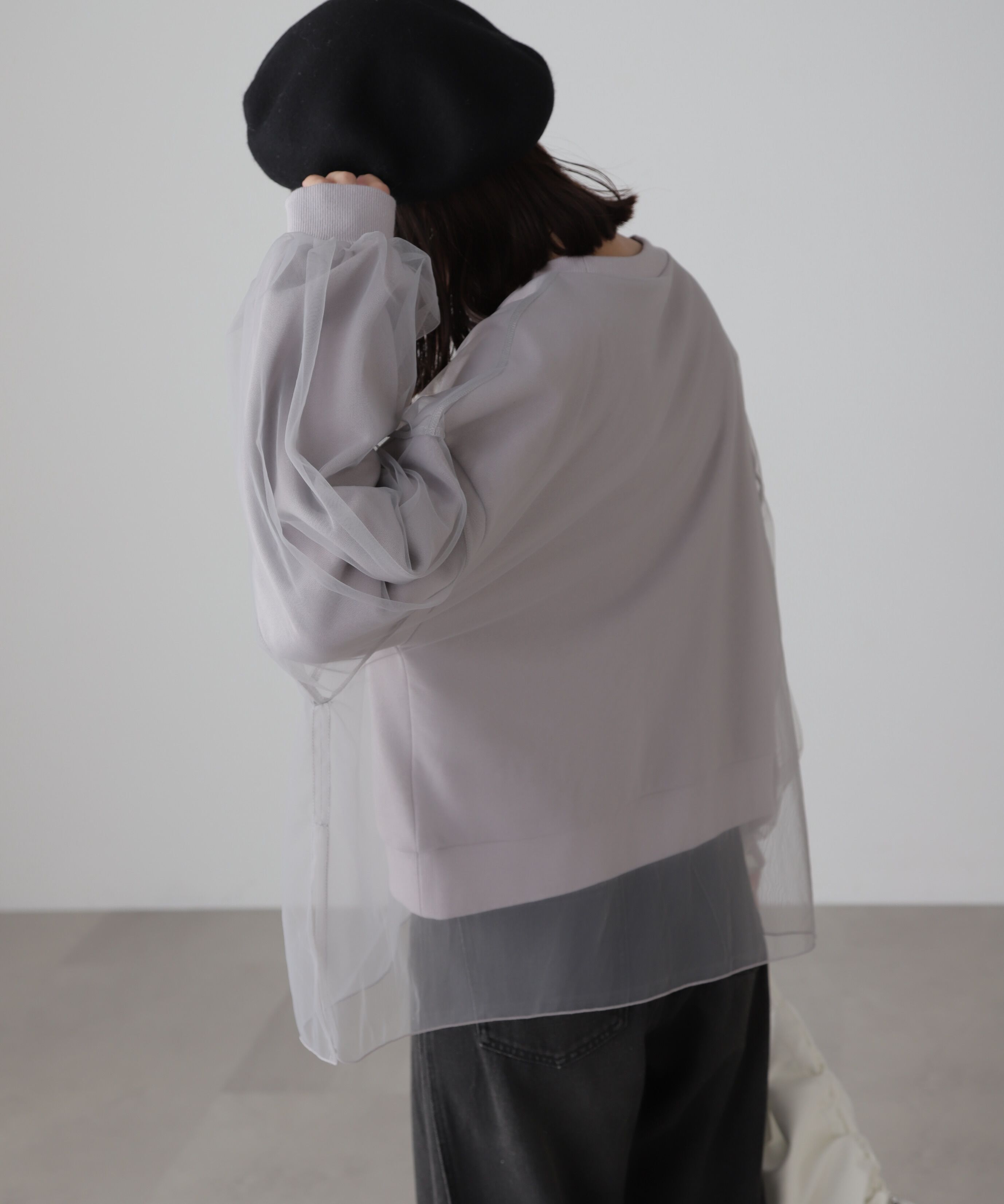  「チュールレイヤードスウェット」|Tシャツ・カットソー|