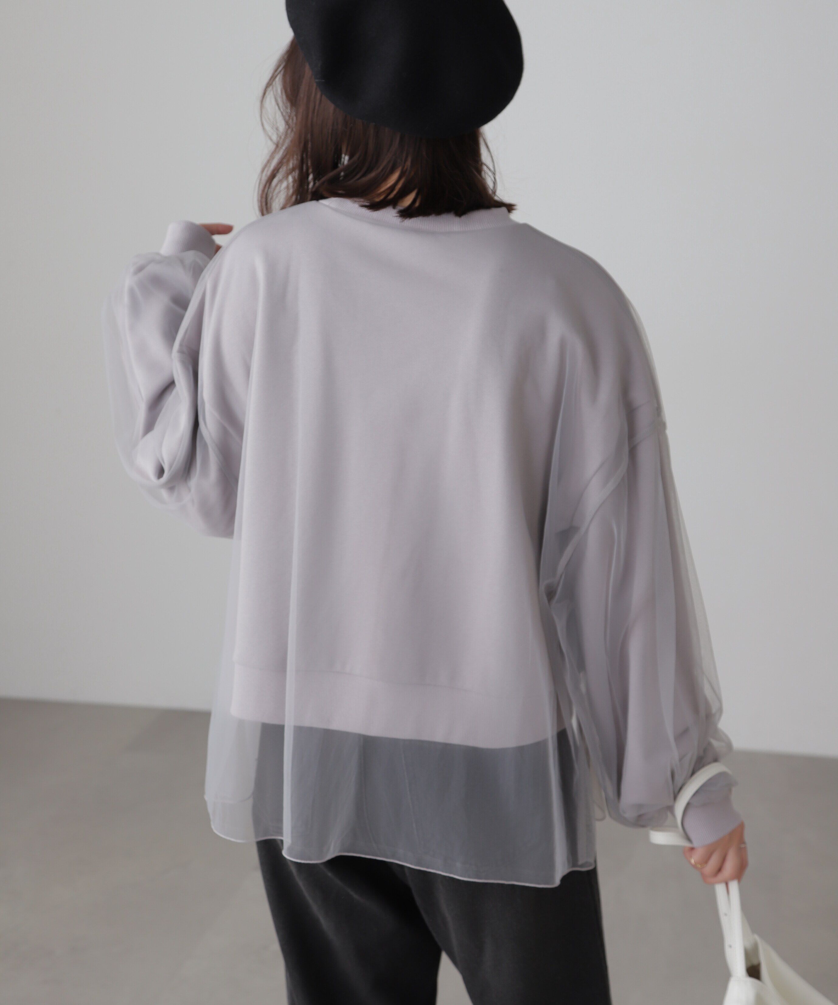  「チュールレイヤードスウェット」|Tシャツ・カットソー|