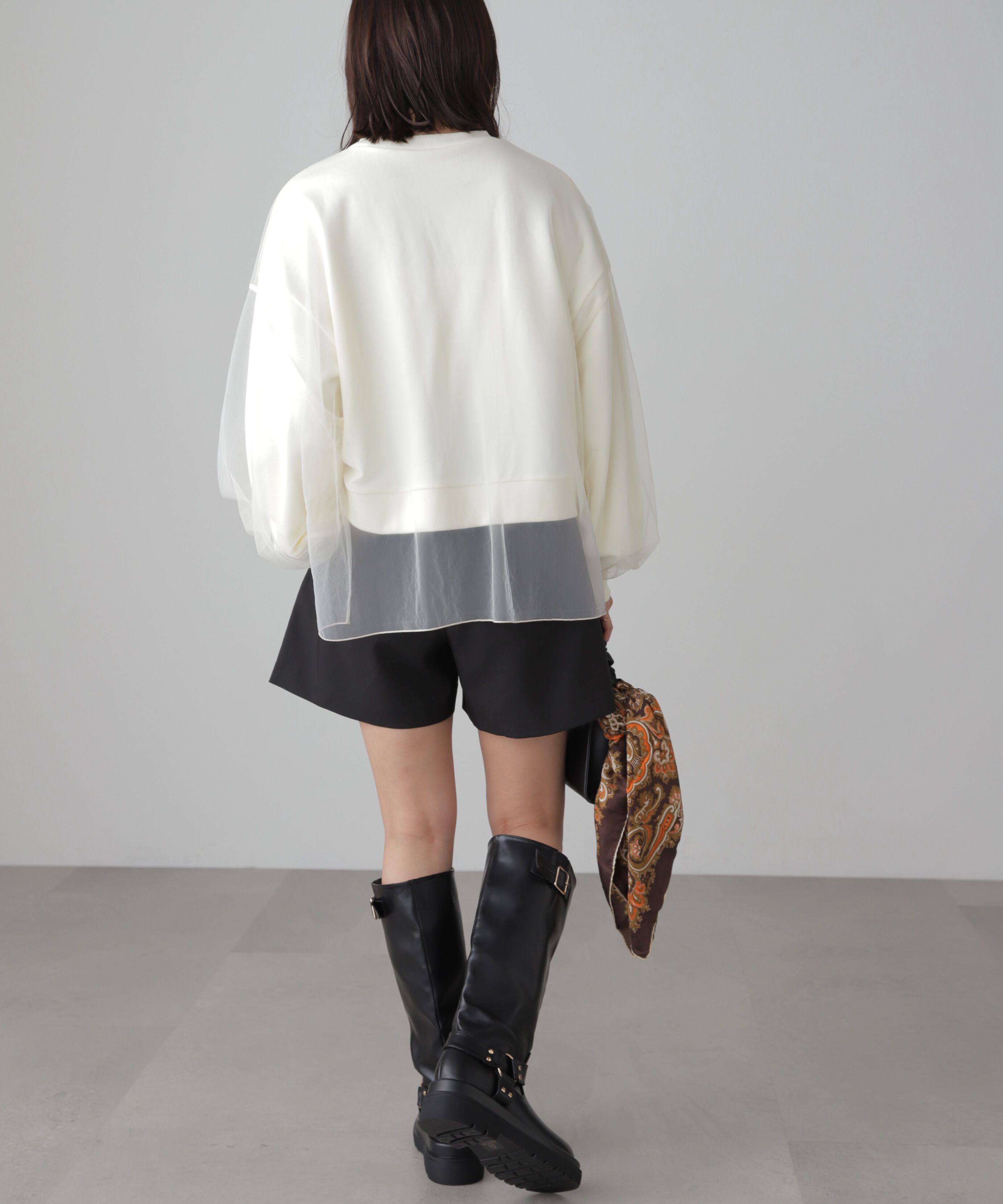  「チュールレイヤードスウェット」|Tシャツ・カットソー|