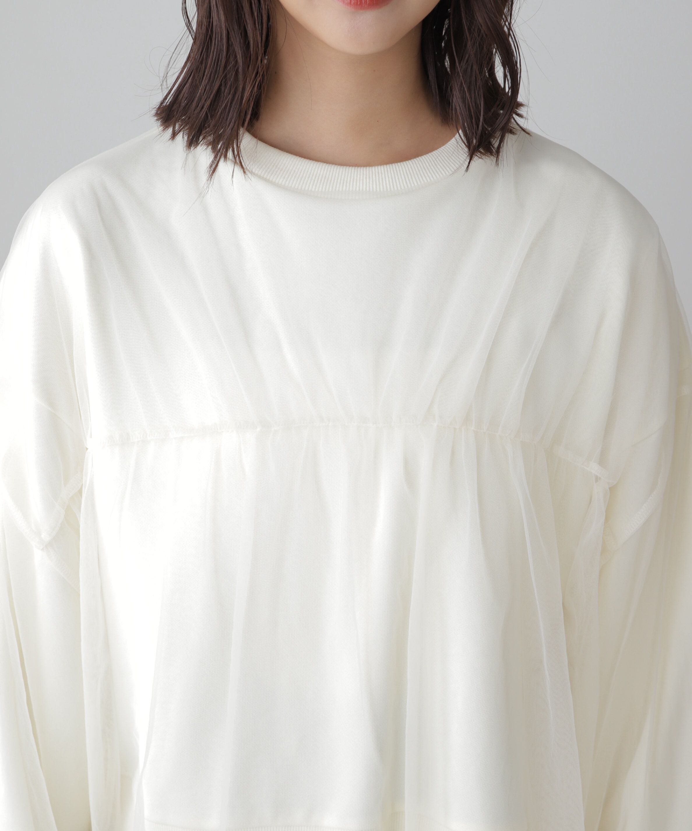  「チュールレイヤードスウェット」|Tシャツ・カットソー|