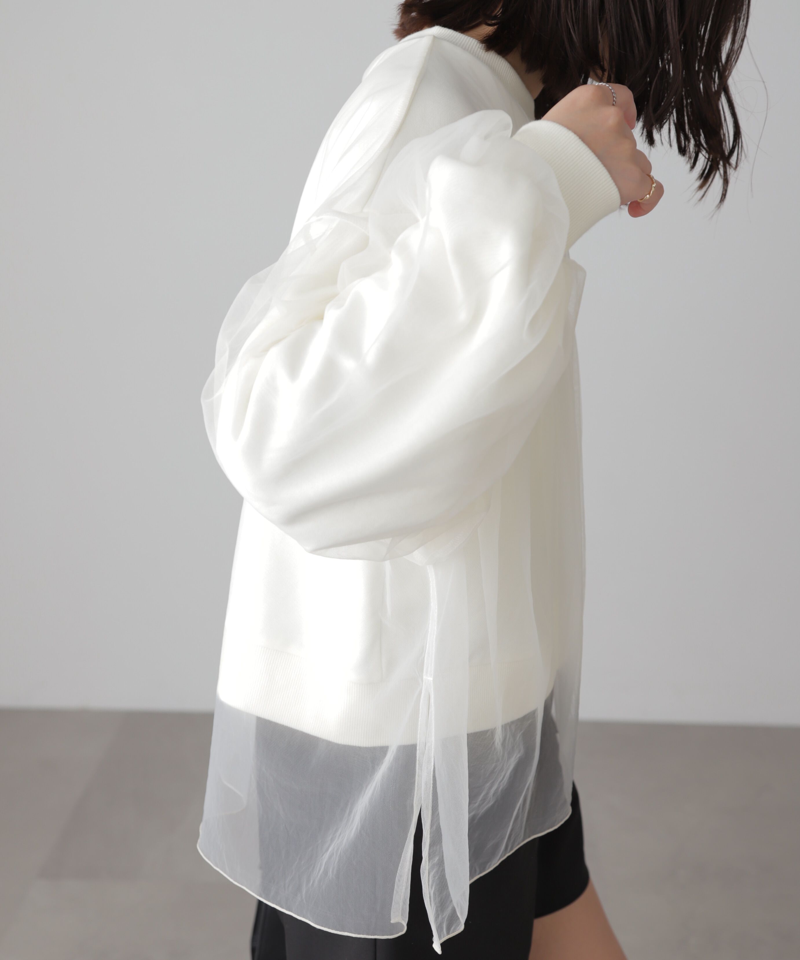  「チュールレイヤードスウェット」|Tシャツ・カットソー|