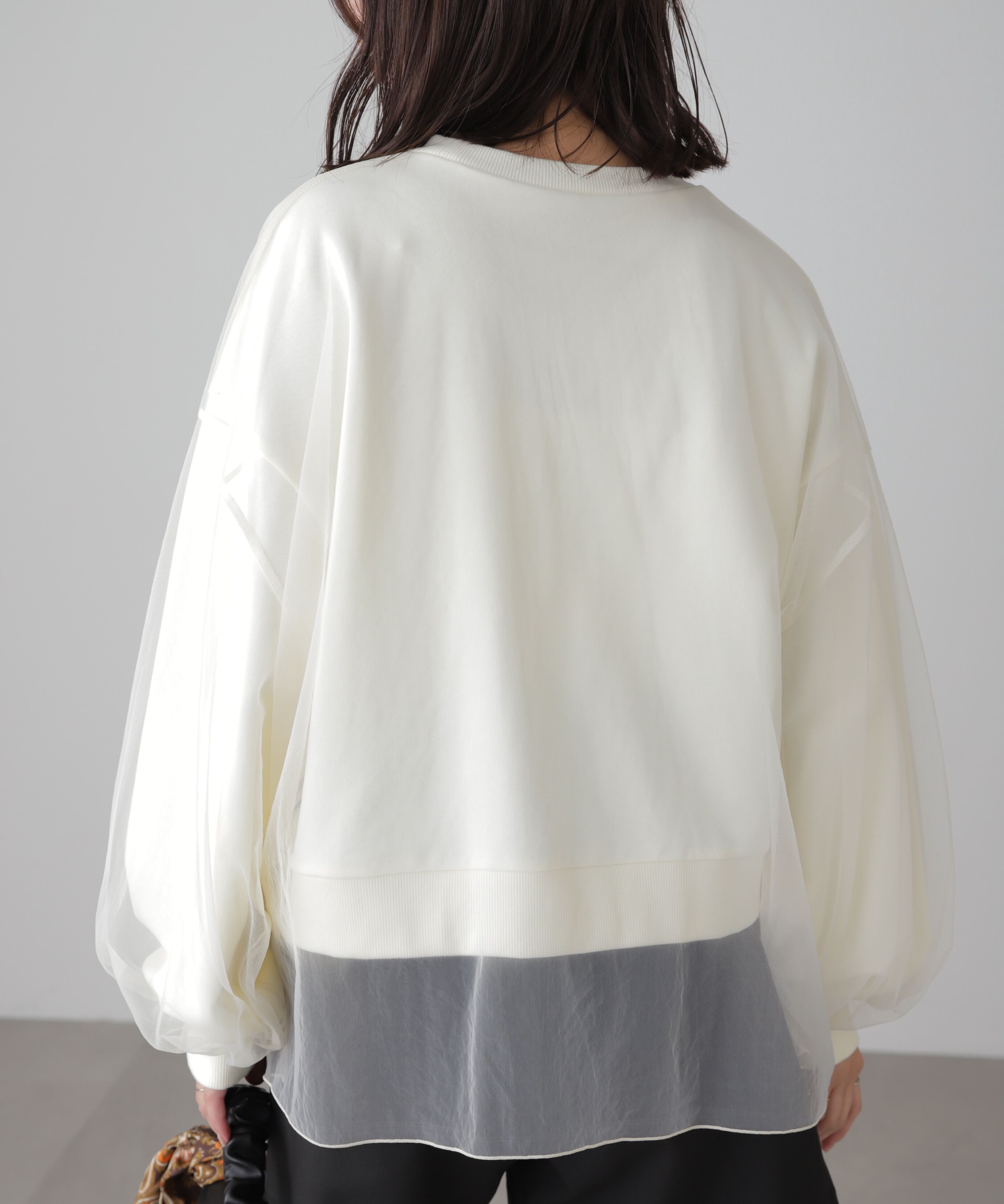  「チュールレイヤードスウェット」|Tシャツ・カットソー|