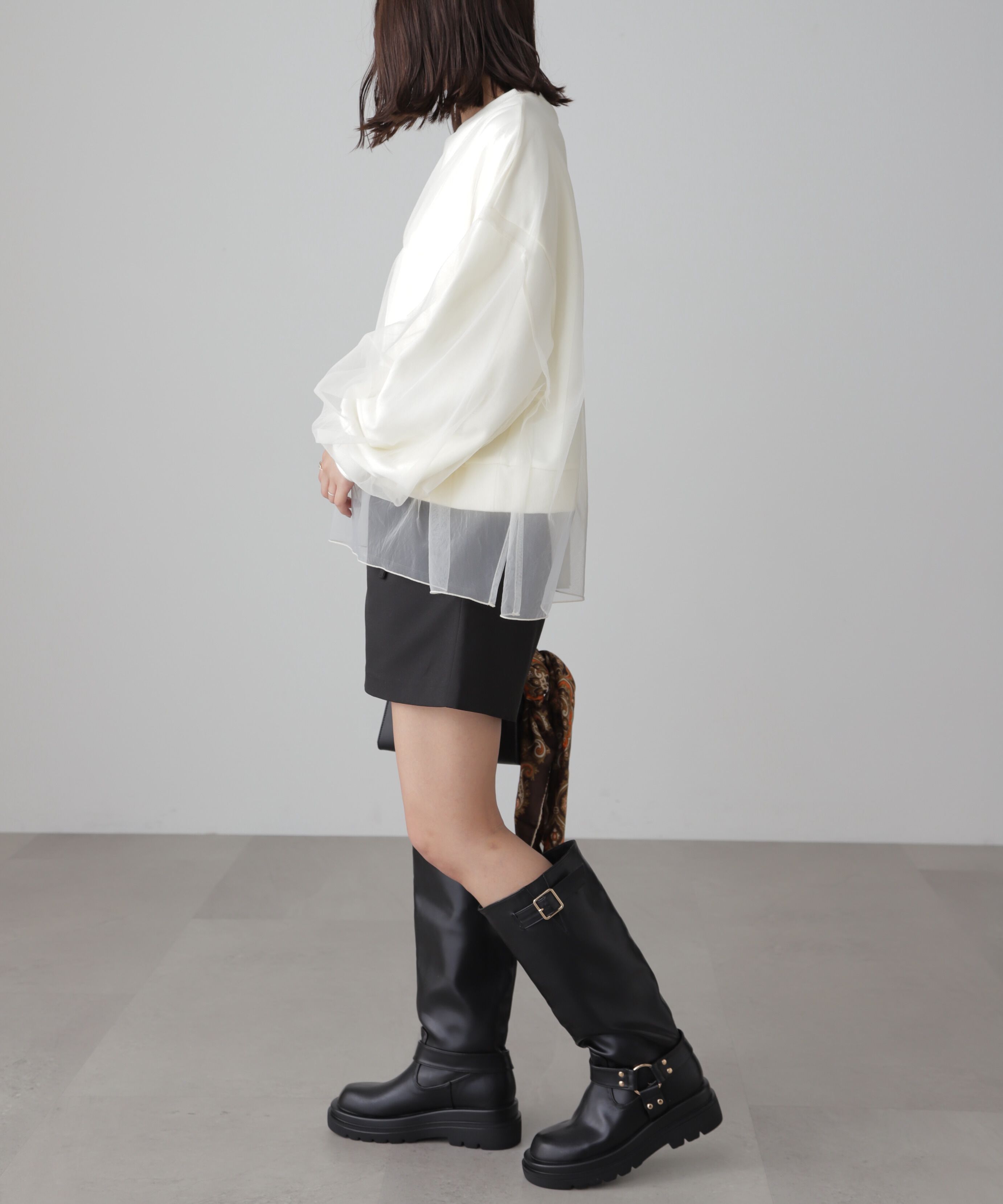  「チュールレイヤードスウェット」|Tシャツ・カットソー|