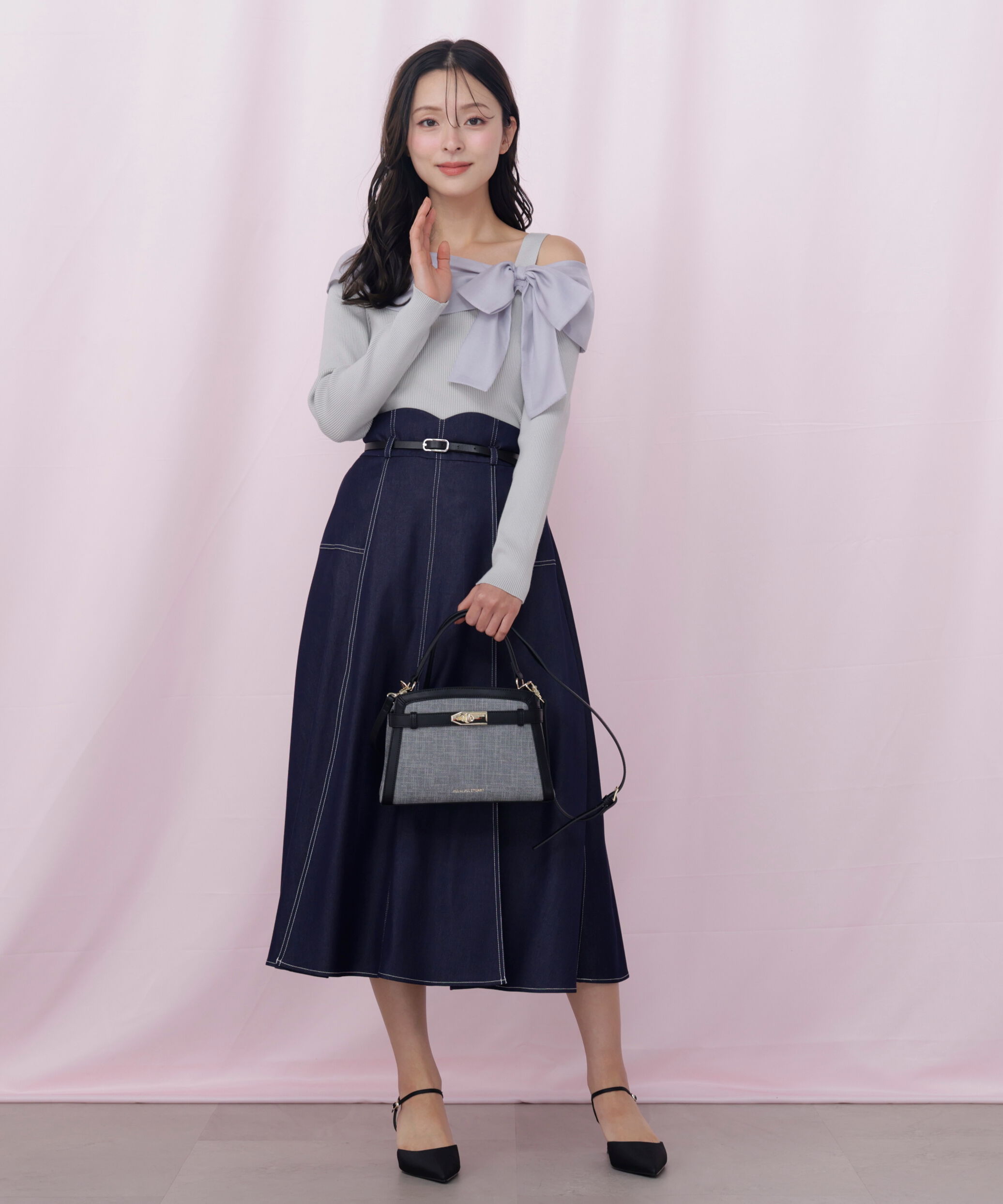  「アシメリボンニット」|ニット・セーター|