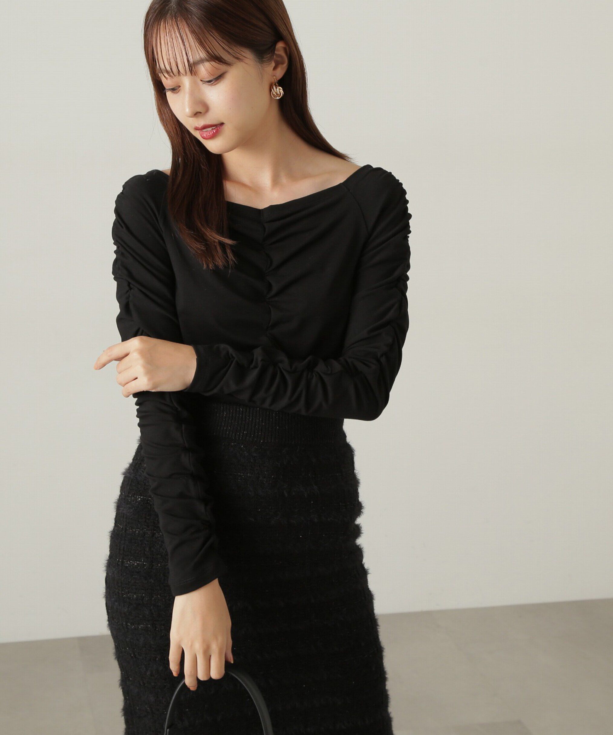 PROPORTION BODY DRESSING「シャーリングロングT」|Tシャツ・カットソー|