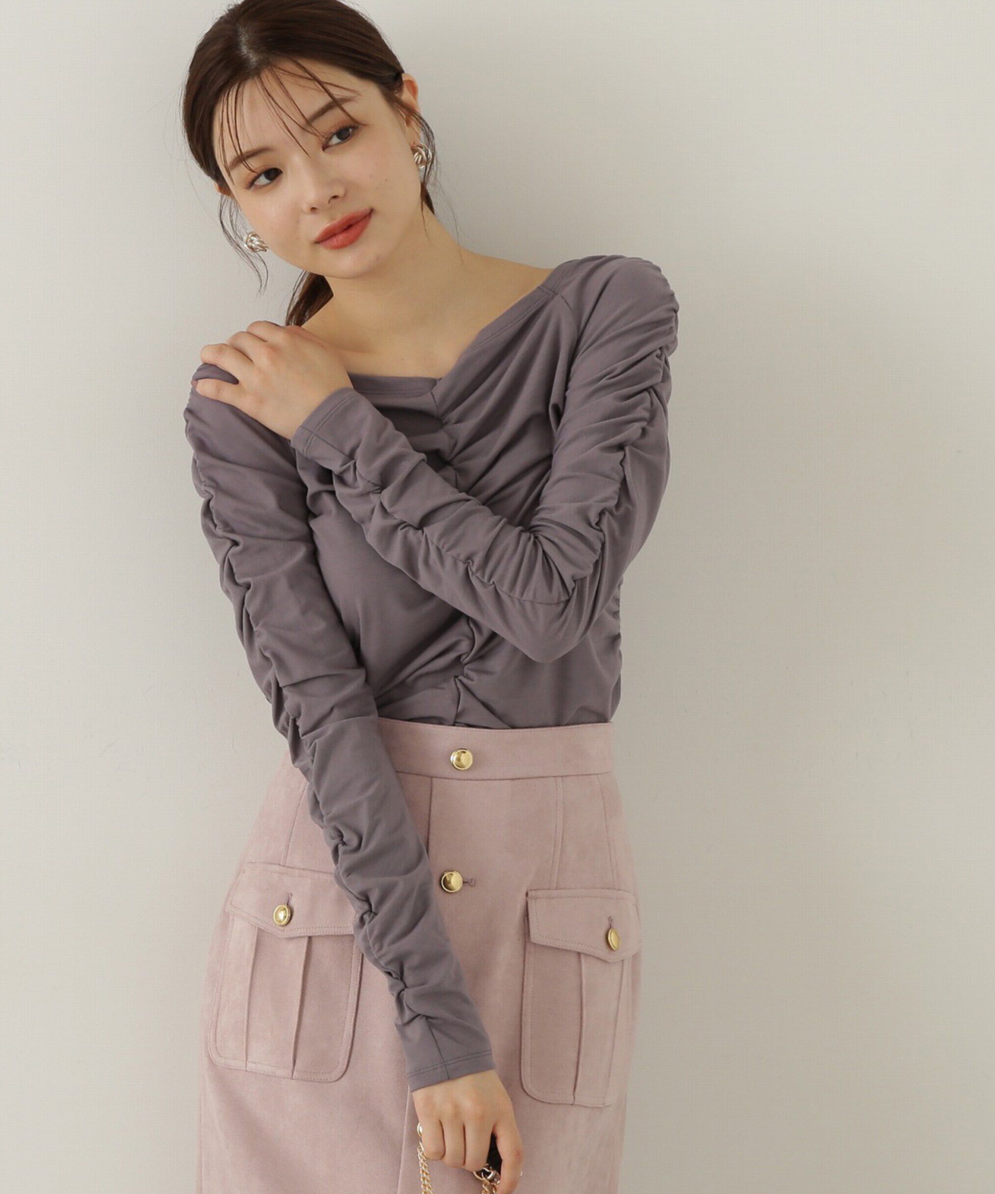 PROPORTION BODY DRESSING「シャーリングロングT」|Tシャツ・カットソー|