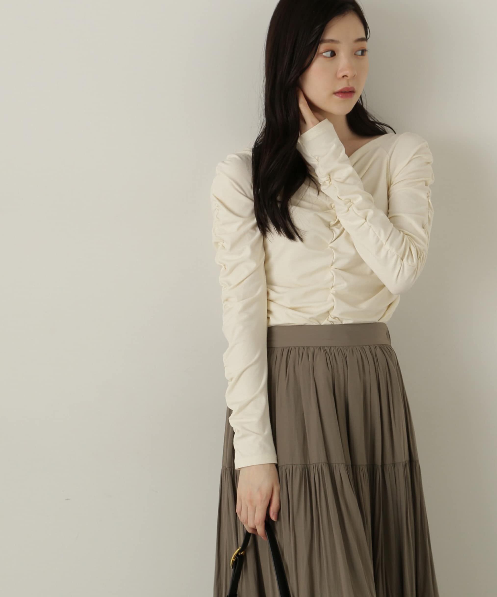 PROPORTION BODY DRESSING「シャーリングロングT」|Tシャツ・カットソー|