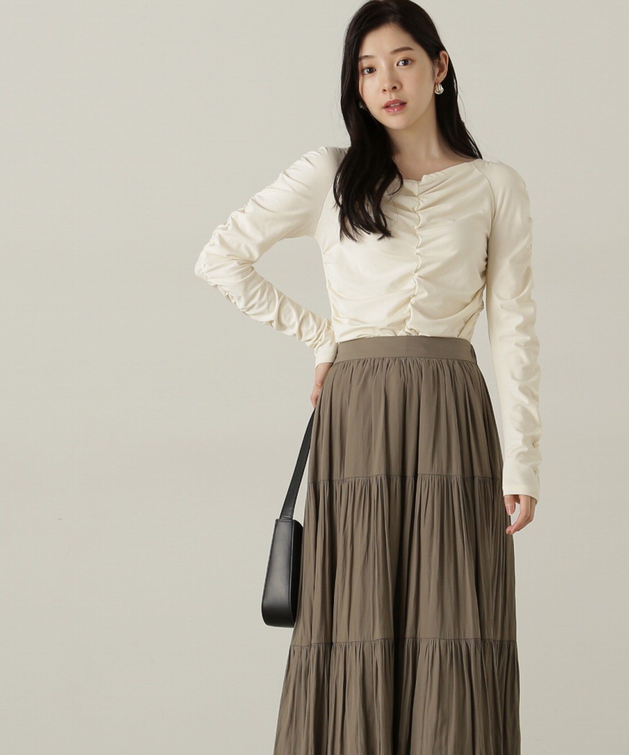 PROPORTION BODY DRESSING「シャーリングロングT」|Tシャツ・カットソー|