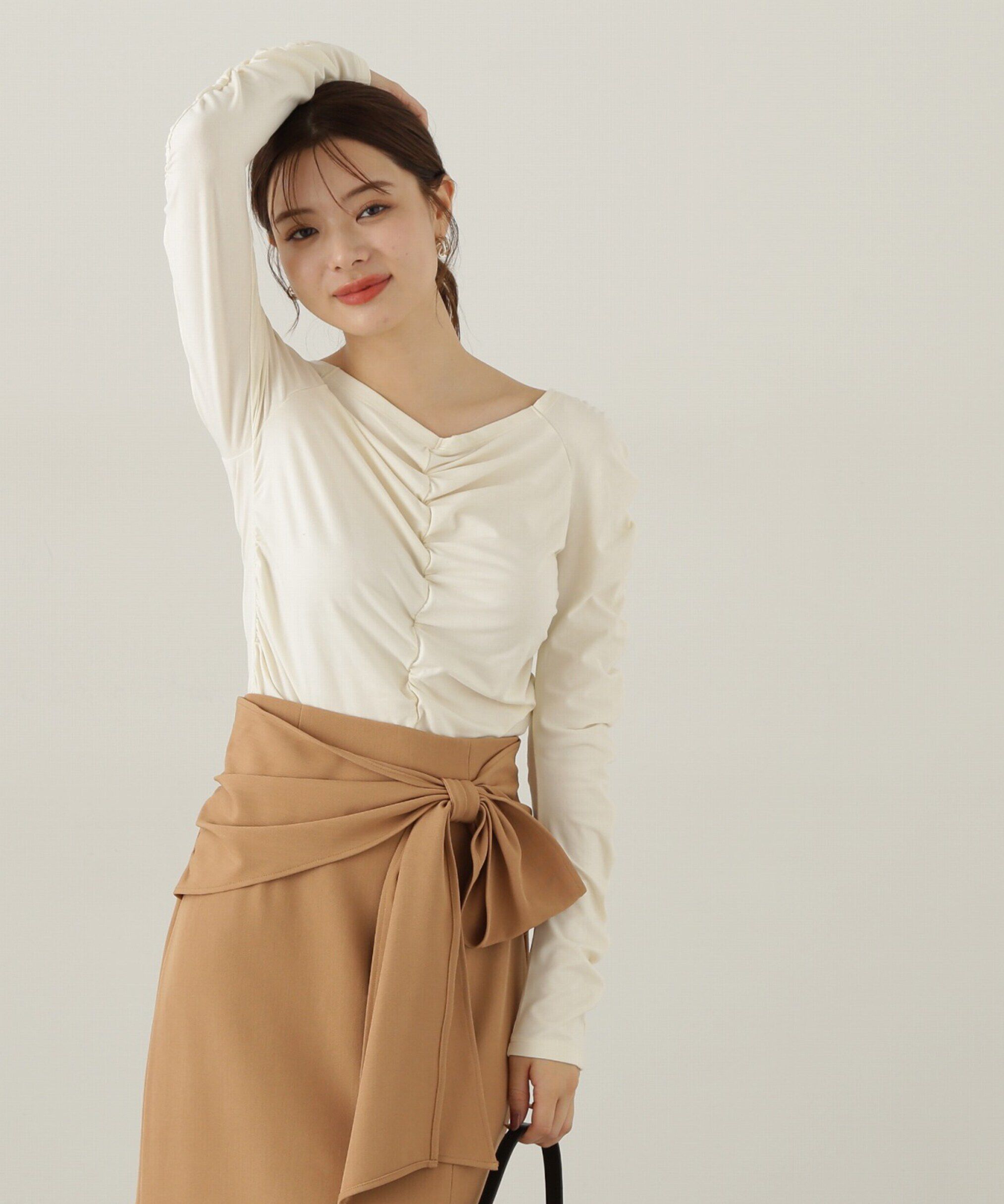 PROPORTION BODY DRESSING「シャーリングロングT」|Tシャツ・カットソー|