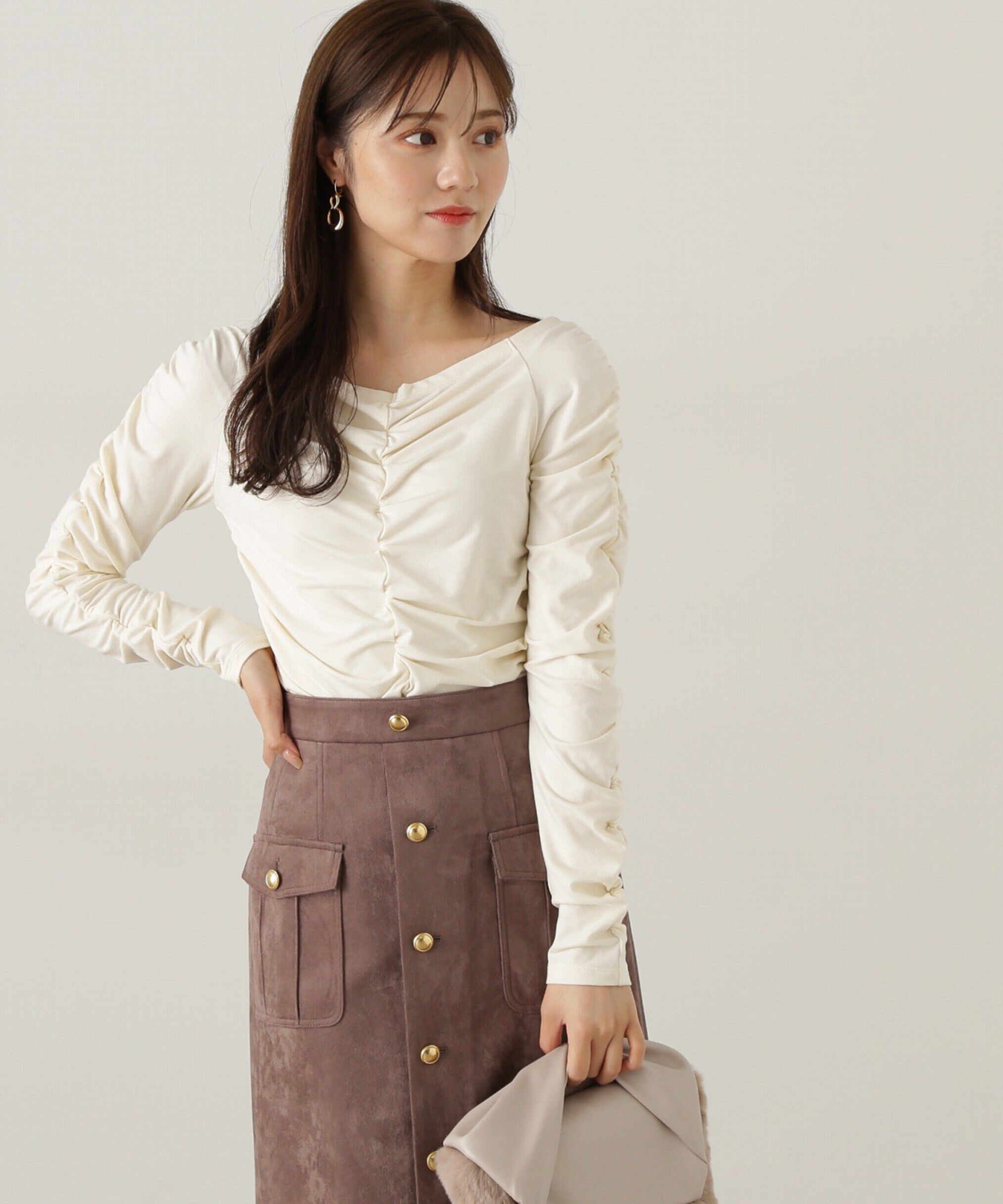 PROPORTION BODY DRESSING「シャーリングロングT」|Tシャツ・カットソー|