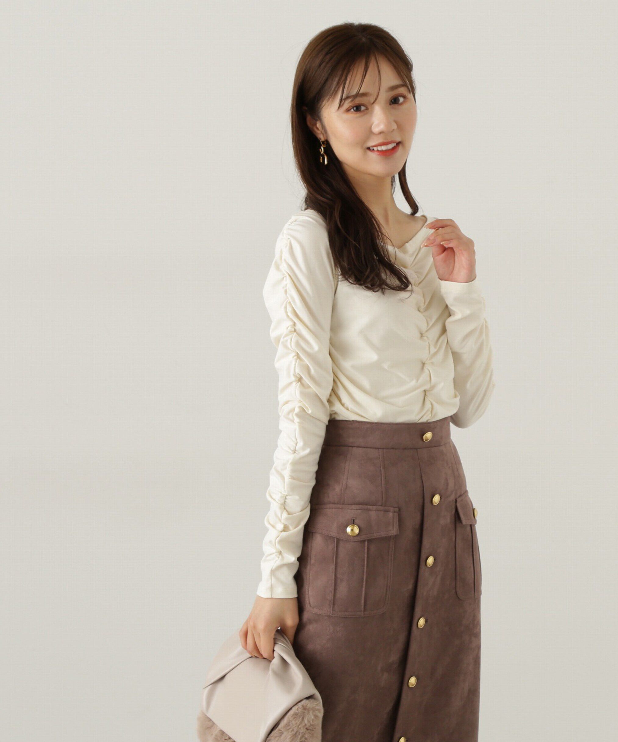 PROPORTION BODY DRESSING「シャーリングロングT」|Tシャツ・カットソー|