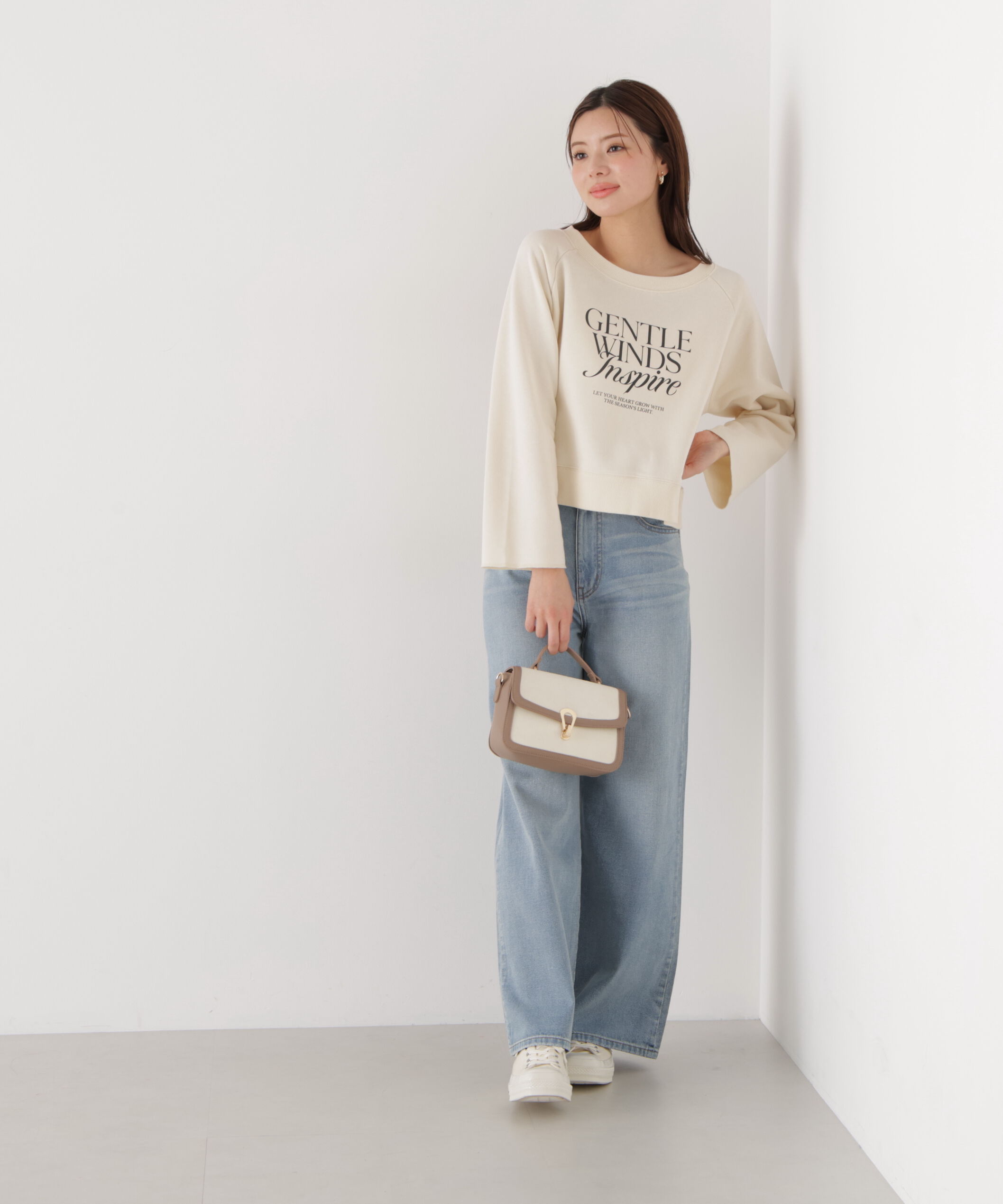 PROPORTION BODY DRESSING「＜ウォッシャブル＞〈a/mie〉ラグランロゴトップス　26SS」|Tシャツ・カットソー|