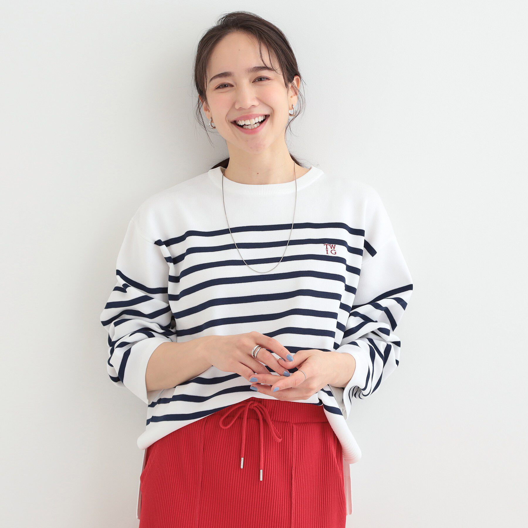 SHOO･LA･RUE「まるでTシャツ 大人カジュアルコーデに最適なボーダーニット」|ニット・セーター|