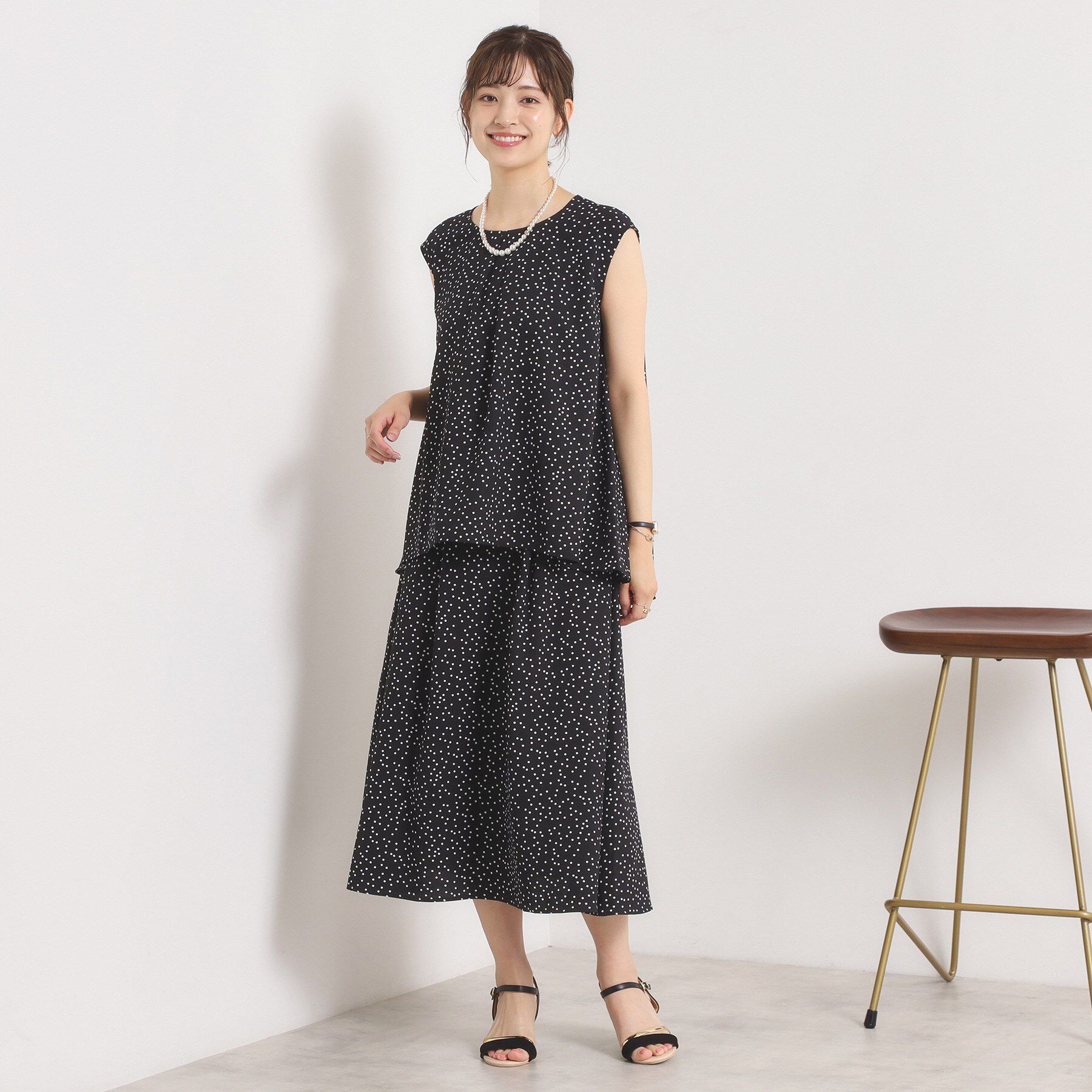 ITS&rsquo;DEMO「【UVカット／速乾／冷感／洗濯機OK／洗濯後しわになりにくい】麻調ストレッチタックブラウス＜ラク服シ」|シャツ・ブラウス|