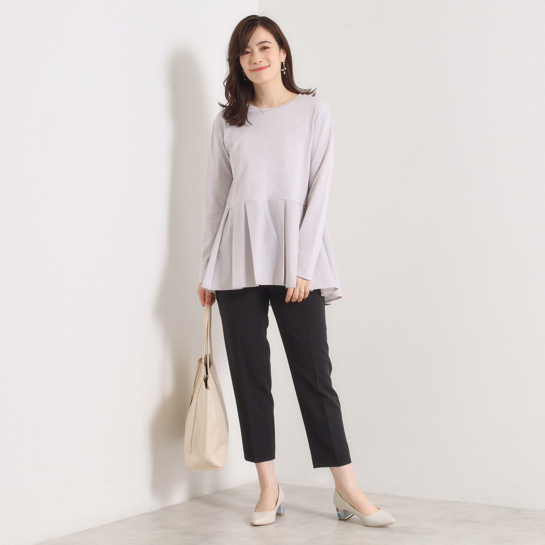 ITS&rsquo;DEMO「【洗濯機OK】布帛コンビ天竺トップス」|Tシャツ・カットソー|