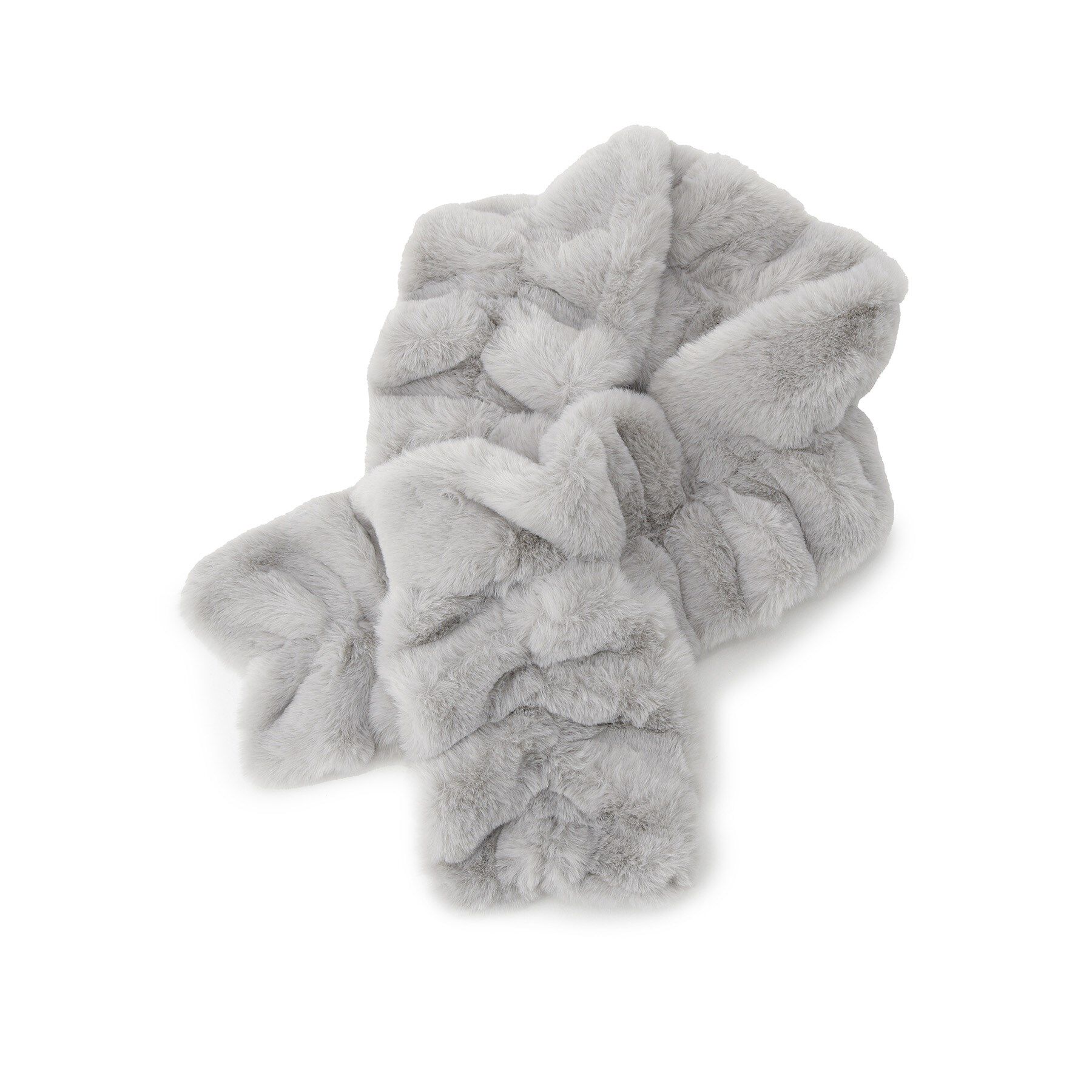 ITS&rsquo;DEMO「【手洗い可】シャーリングファーマフラー」|ストール|ライトグレー(011