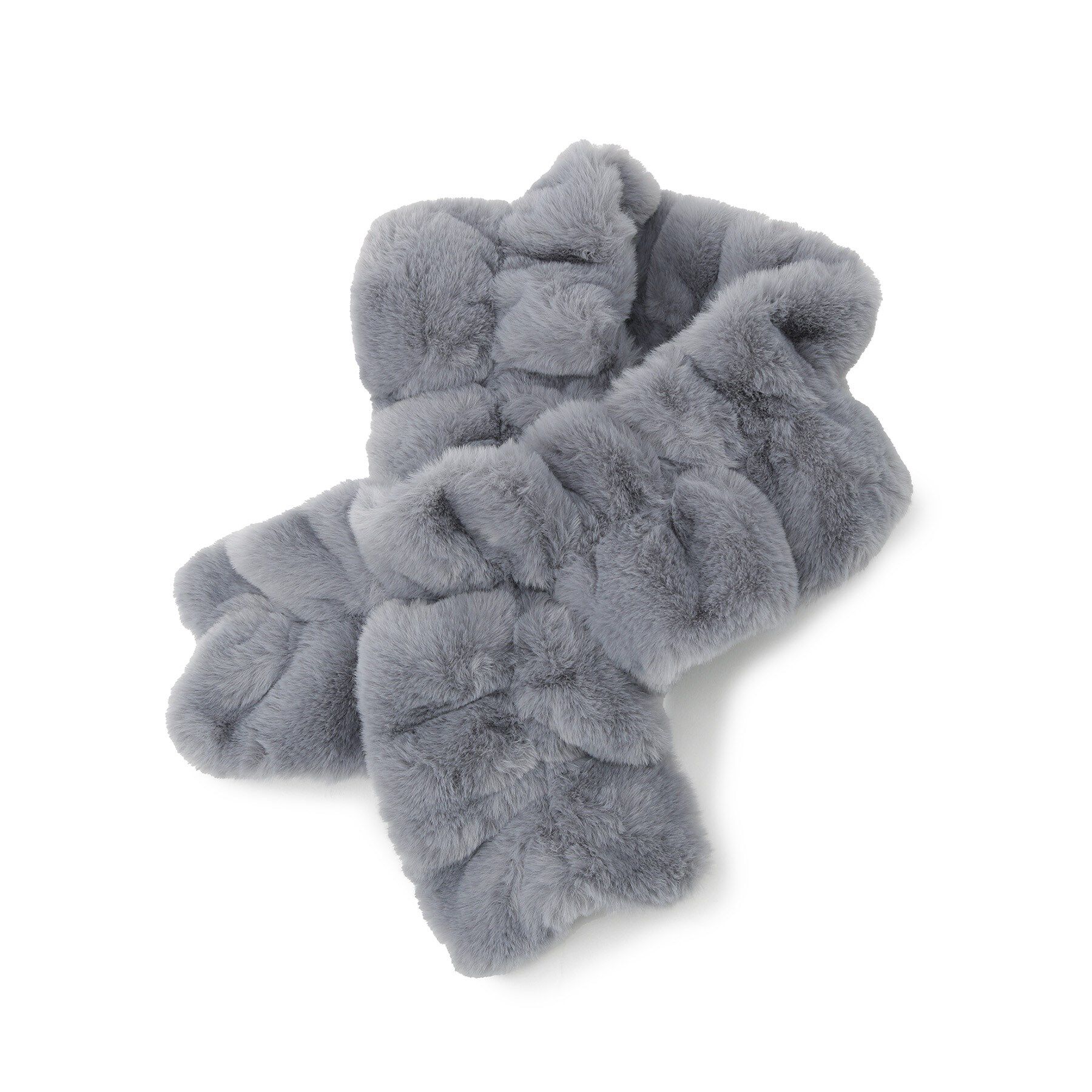 ITS&rsquo;DEMO「【手洗い可】シャーリングファーマフラー」|ストール|グレー(012)