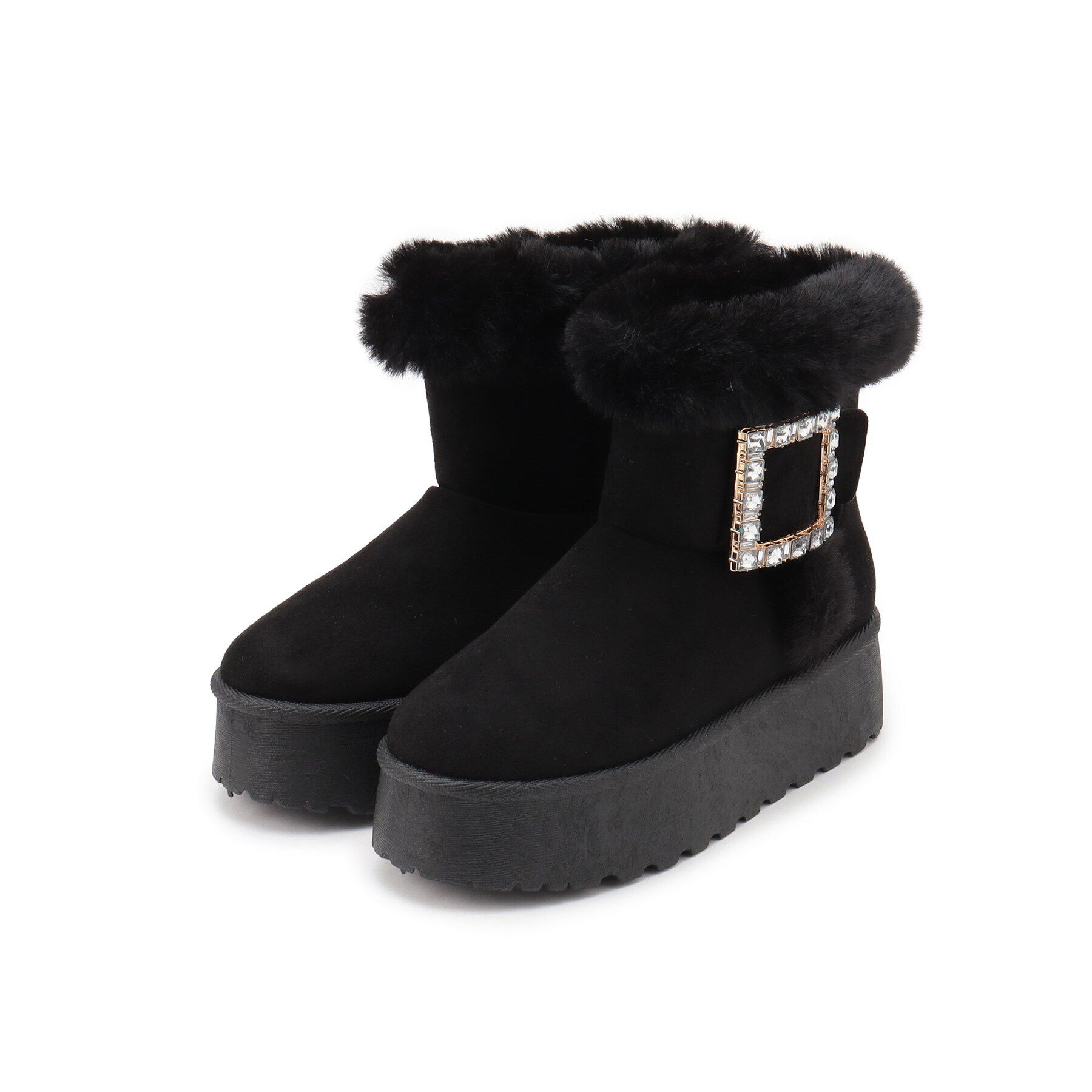 csT&P「厚底ムートンキラキラベルト付きブーツ」|ショートブーツ|