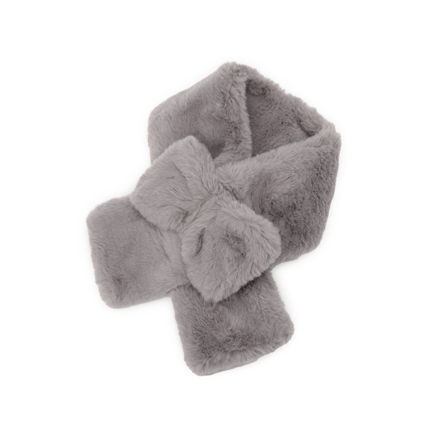 Ober Tashe「リボンマフラー」|ストール|グレー(012)