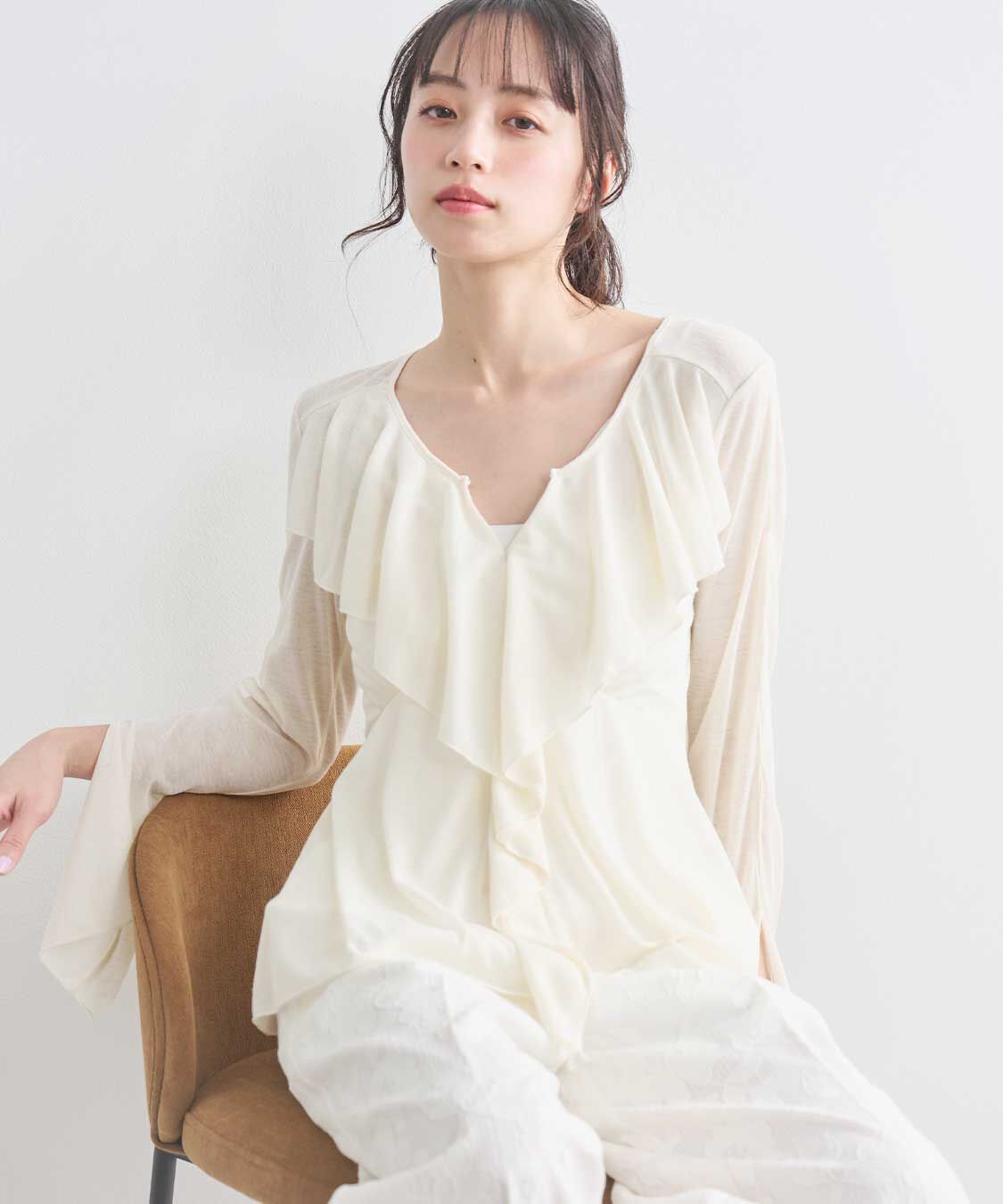 COCO DEAL「ラッフルバックシャンカットソー」|Tシャツ・カットソー|オフ