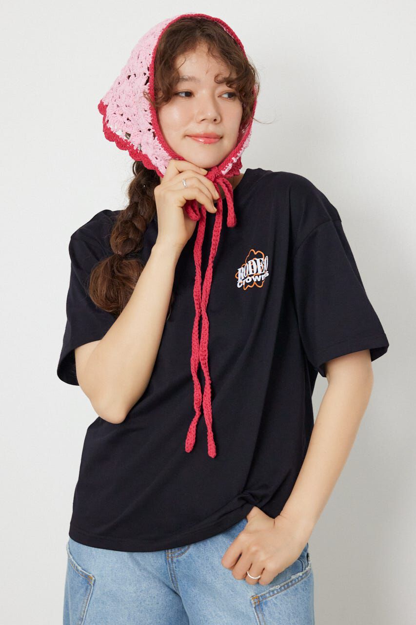 RODEO CROWNS「Flower Bloom Embroidery Tシャツ」|Tシャツ・カットソー|BLK