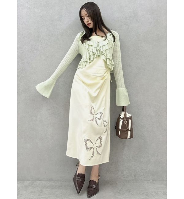 dazzlin「レースリボンサテンキャミワンピース」|ワンピース|