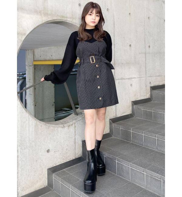 MURUA「デザインステッチスクエアブーツ」|ショートブーツ|