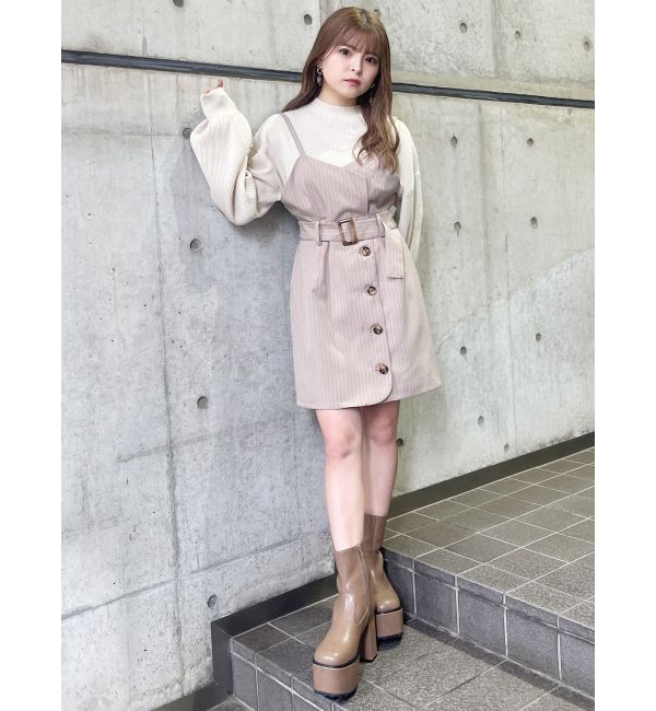 MURUA「デザインステッチスクエアブーツ」|ショートブーツ|