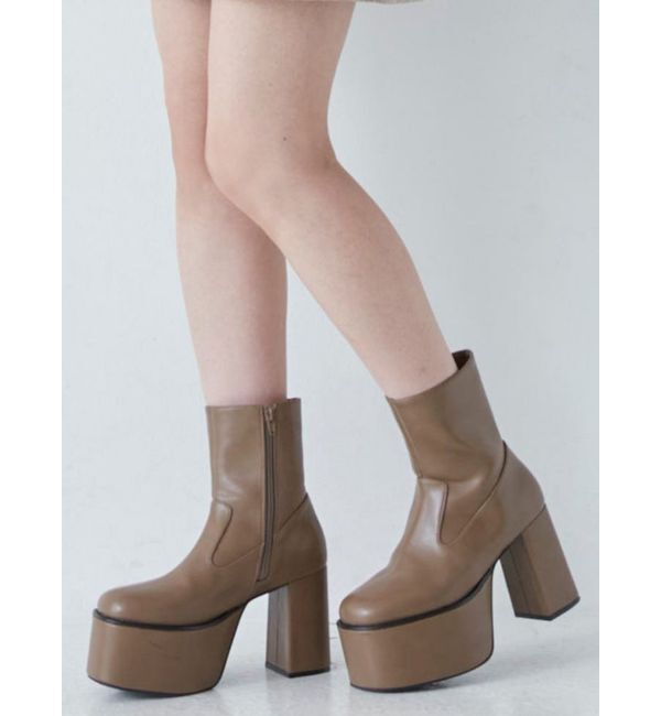 MURUA「デザインステッチスクエアブーツ」|ショートブーツ|