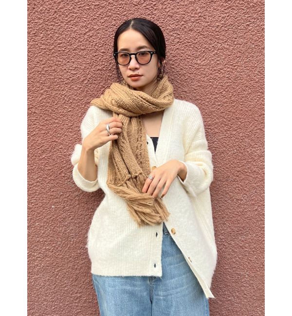 Ungrid「ケーブル編みニットマフラー」|マフラー|
