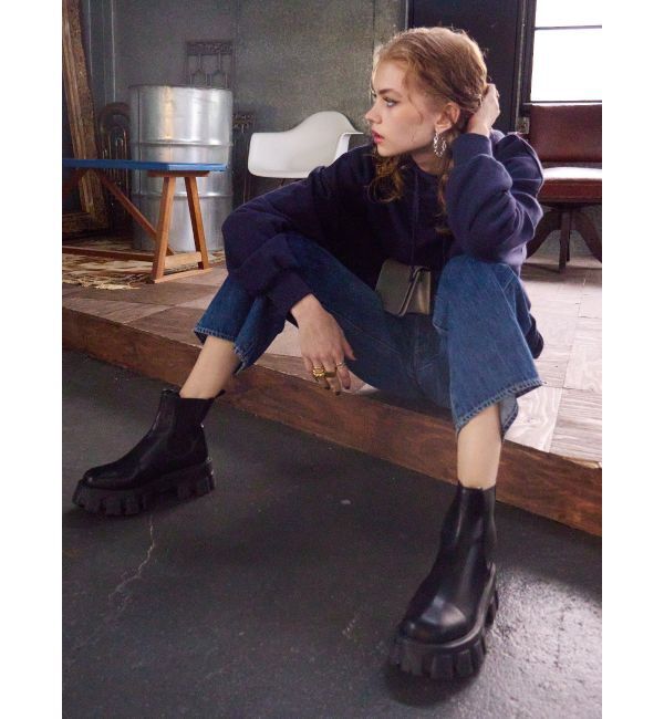 EVRIS「シャークソールサイドゴアショートブーツ」|ショートブーツ|