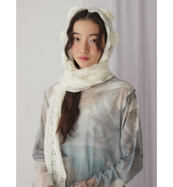 merry jenny「お花咲いたバラクラバマフラー」|マフラー|