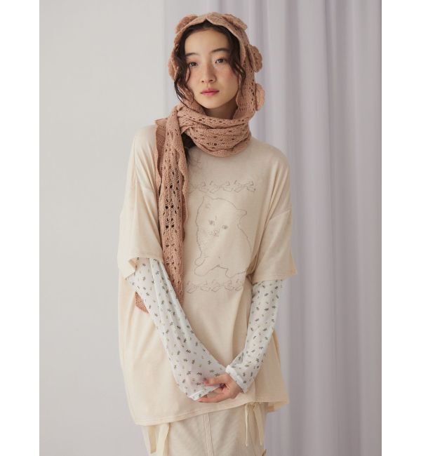 merry jenny「お花咲いたバラクラバマフラー」|マフラー|ピンク