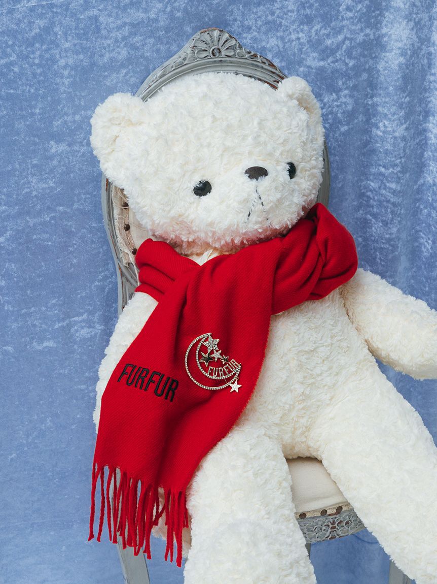 FURFUR「ロゴ刺繍大判ストール」|マフラー|