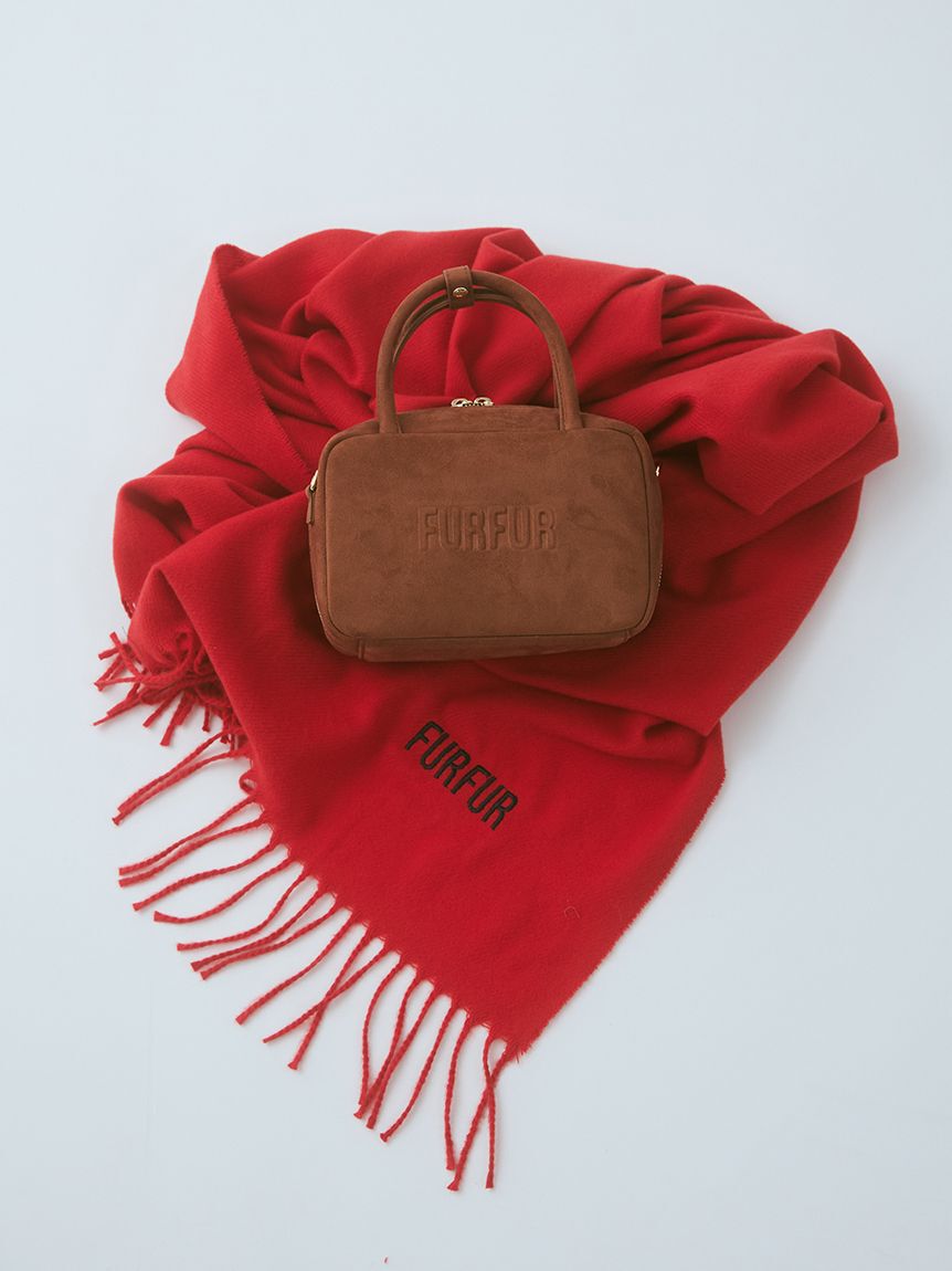 FURFUR「ロゴ刺繍大判ストール」|マフラー|
