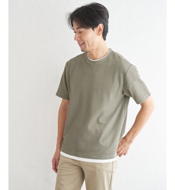 ikka「【抗菌防臭】冷感ドライワッフルフェイクT」|Tシャツ・カットソー|