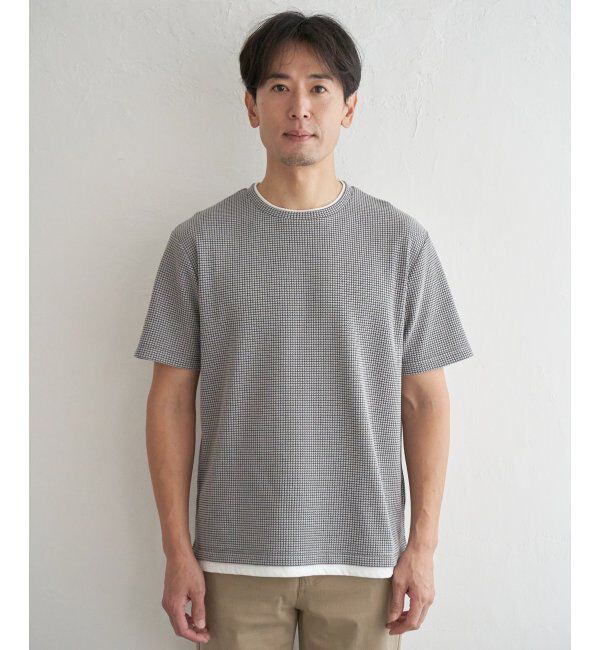 ikka「【抗菌防臭】冷感ドライワッフルフェイクT」|Tシャツ・カットソー|
