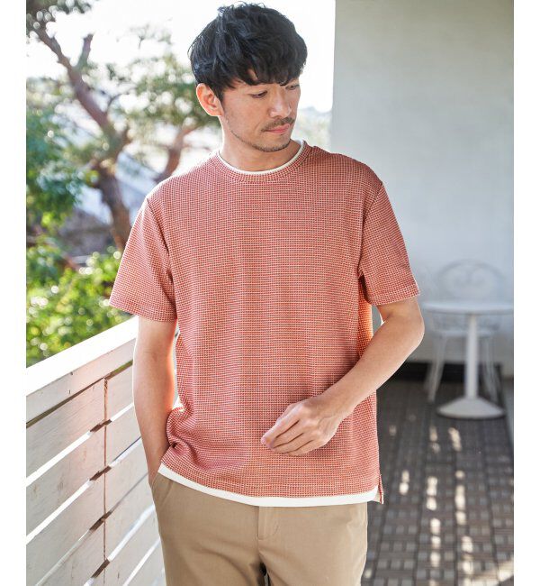 ikka「【抗菌防臭】冷感ドライワッフルフェイクT」|Tシャツ・カットソー|