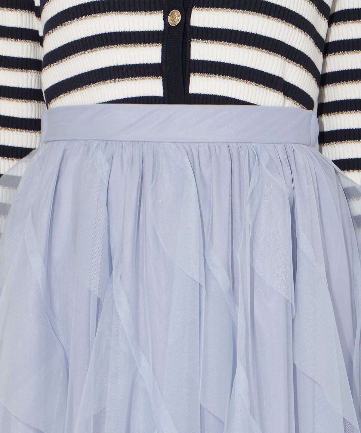 アンドクチュール「ラッフルフリルチュールスカート」|フレア|