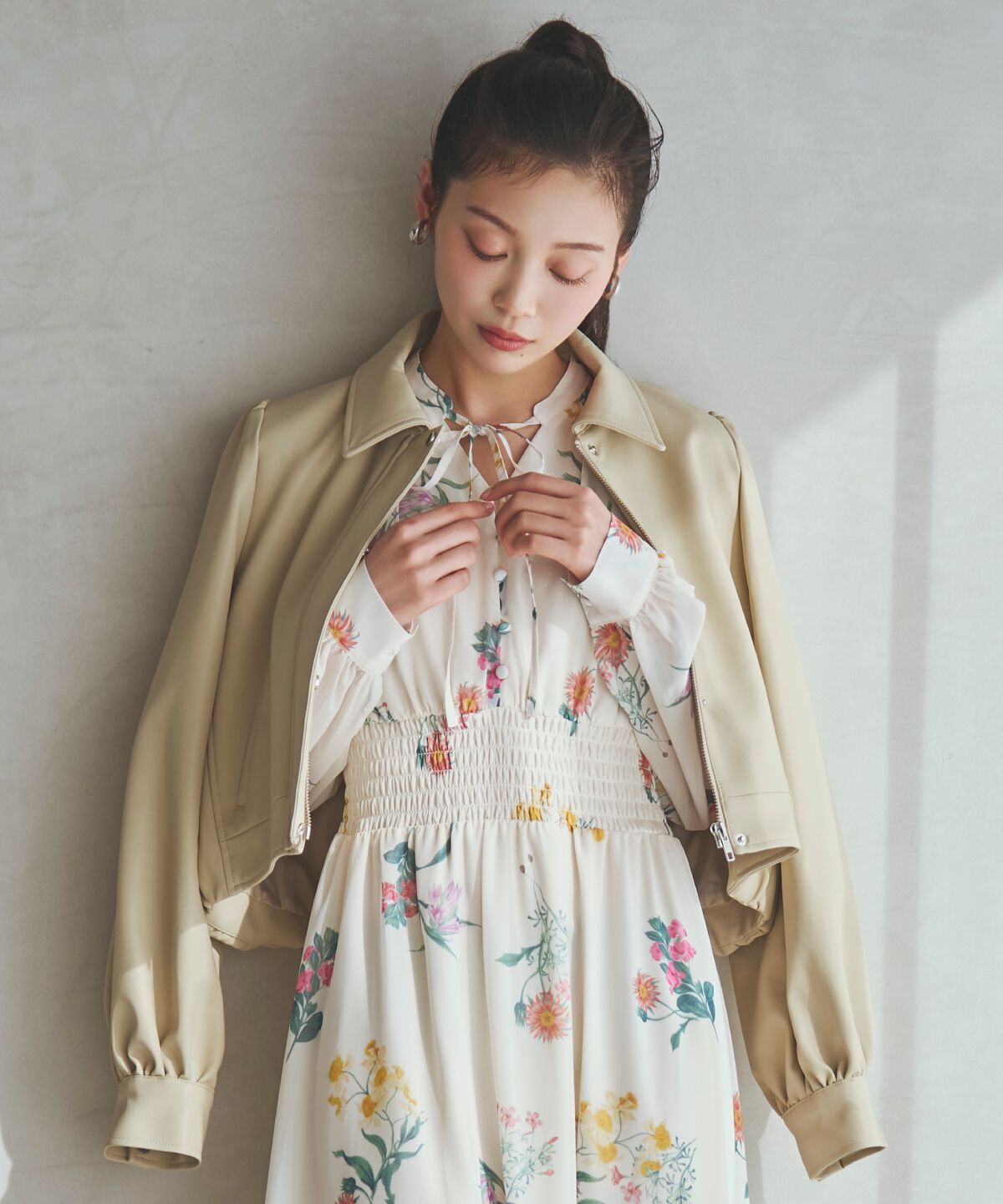 アンドクチュール「フェイクレザーブルゾン」|ブルゾン・スタジャン|