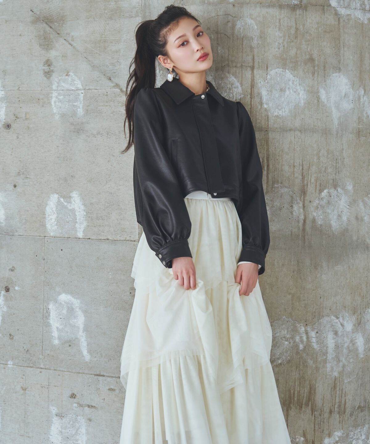 アンドクチュール「フェイクレザーブルゾン」|ブルゾン・スタジャン|